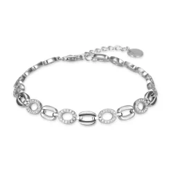 Pulsera de Plata de Ley 925 con Circonita Brillante acabada en rodio - Lydas