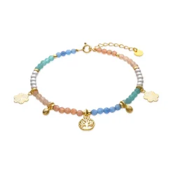 Pulsera de Plata de Ley 925 y Cristal Multicolor acabado oro amarillo de 18k - Kedril