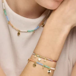 Pulsera de Plata de Ley 925 y Cristal Multicolor acabado oro amarillo de 18k - Kedril