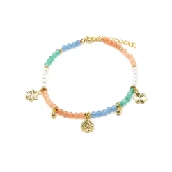 Pulsera de Plata de Ley 925 y Cristal Multicolor acabado oro amarillo de 18k - Kedril