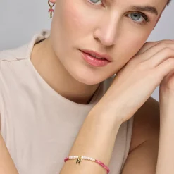 Pulsera de Plata de Ley 925 y Perla Blanca acabado oro amarillo de 18k - Gama