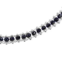 Pulsera de Plata de Ley 925 con Cristal Negro acabada en rodio - Lailai