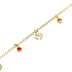 Pulsera de Plata de Ley 925 y Circonita Multicolor acabado oro amarillo de 18k - Shapio