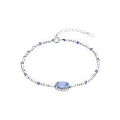 Pulsera de Plata de Ley 925 y Circonita Azul acabado en rodio - Simder