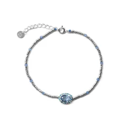 Pulsera de Plata de Ley 925 y Circonita Azul acabado en rodio - Simder