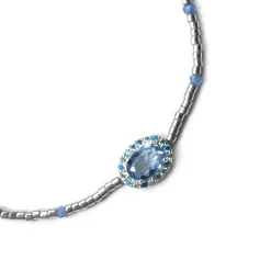 Pulsera de Plata de Ley 925 y Circonita Azul acabado en rodio - Simder