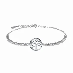Pulsera de Plata de Ley 925 con Circonita Brillante acabada en rodio - Arbol Vida