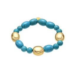 Pulsera de Plata de Ley 925 y Turquesa acabado oro amarillo de 18k Shyra