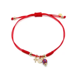 Pulsera de Plata de Ley 925 y Lacado Rojo acabado oro amarillo de 18k - Towi