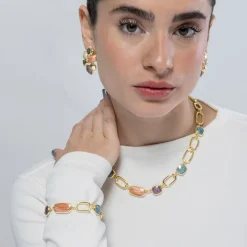 Pulsera de Resina Multicolor acabada en oro amarillo 18K - Orzur