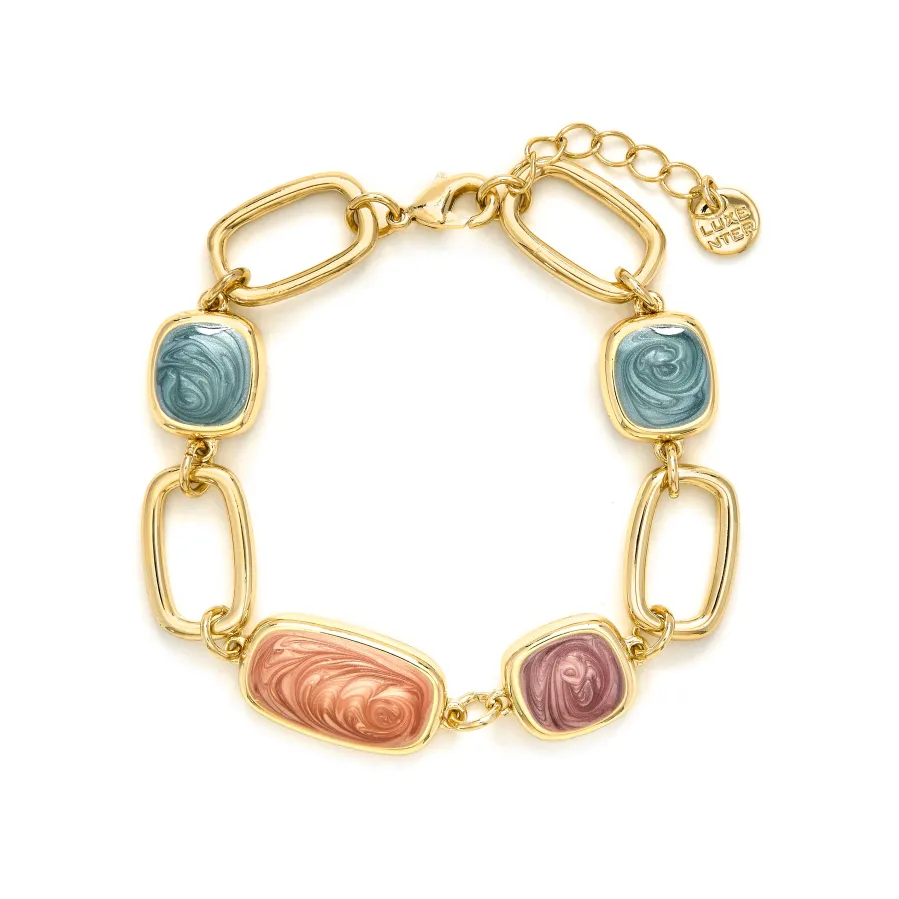 Pulsera de Resina Multicolor acabada en oro amarillo 18K - Orzur