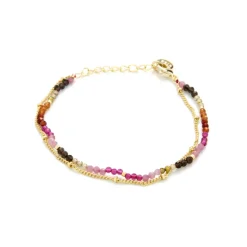 Pulsera de Turmalina Multicolor acabada en oro amarillo 18K - Aiel