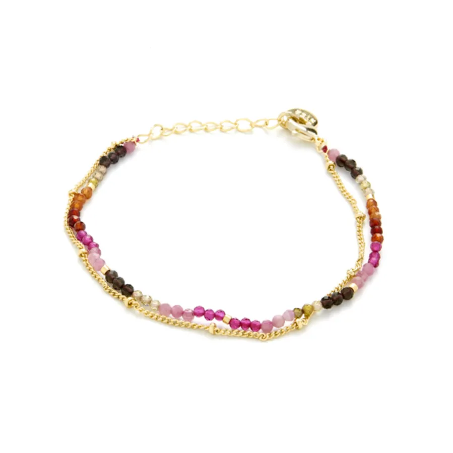 Pulsera de Turmalina Multicolor acabada en oro amarillo 18K - Aiel