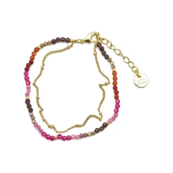 Pulsera de Turmalina Multicolor acabada en oro amarillo 18K - Aiel