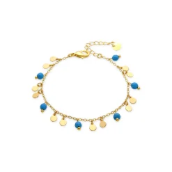 Pulsera de Turquesa acabada en oro amarillo 18K - Fawya
